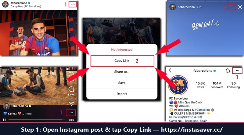 How to copy link on Instagram